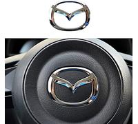 LOERSS Adesivo Decorativo Coprivolante per Auto, per Mazda 3 6 CX-3 CX-5 CX-9, Decalcomania Telaio Logo Emblema, Accessori Modifica Styling Interni,Silver