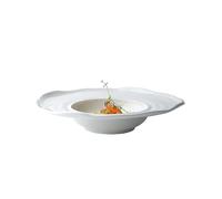 loeusjfnr Piatti per pasta, piatti da dessert in terracotta, 24,1 cm, in ceramica bianca pura, piatto fondo per pasta, cappello di paglia, dessert, insalata, ristorante occidentale, piattino volante