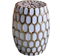 loeusjfnr Sgabello da giardino Sgabello for tamburo in ceramica lamina d'oro e argento Campione for la casa Sgabello in ceramica B&B Sgabelli in porcellana for hotel Pouf