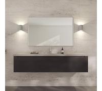 Loevschall Refine Specchio | Specchio da parete argento con cornice | 120 x 75 cm | Specchio decorativo per bagno, soggiorno, camera da letto e corridoio, specchio minimalista ed elegante in ottone
