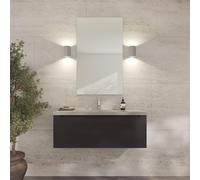 Loevschall Refine Specchio | Specchio da parete argento con cornice | 60 x 100 cm | Specchio decorativo per bagno, soggiorno, camera da letto e corridoio, specchio minimalista ed elegante in ottone