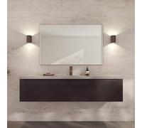 Loevschall Refine Specchio | Specchio da parete marrone con cornice | 120 x 75 cm | Specchio decorativo per bagno, soggiorno, camera da letto e corridoio | Specchio minimalista ed elegante in ottone