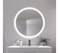 Loevschall Vega Specchio rotondo con illuminazione | Specchio LED con interruttore touch Ø600 | Specchio da bagno con illuminazione a LED | Specchio da bagno regolabile con illuminazione | Specchio da