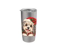 Löwchen Lowchen Cappello di Babbo Natale per cane mamma papà Bicchiere termico in acciaio inox doppia parete