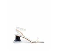 Loewe White Lamb Leather Stiletto Heel Sandals - EU37/US7