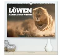 Löwen - Majestät der Wildnis (hochwertiger Premium Wandkalender 2026 DIN A2 quer), Kunstdruck in Hochglanz: Löwen in Afrikas Wildnis verkörpern ... und Steppe ein ganzes Jahr lang in Bildern