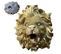 Löwengarten Spitter - Fontana da parete in resina, finitura naturale con spruzzatore, scultura unica per la decorazione del laghetto, giardino d'arte, terrazza, paesaggistica a parete