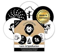 Löwenstöpsel Carte a contrasto per la promozione giocosa della prima infanzia, 43 immagini in bianco e nero con idee di gioco extra, giocattolo per bambini dalla nascita