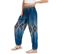 Lofbaz Donna Diamante Yoga Aladdin Genio Boemo Harem Pantaloni Verdure Verde XL