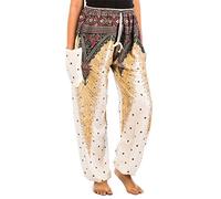 Lofbaz Donna Pavone 1 Coulisse Harem Boho Pantaloni Bianco XL