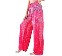 Lofbaz Donna Pavone 1 Coulisse Harem Boho Pantaloni Rosa & Azzurro M