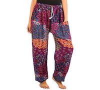 Lofbaz Donna Pavone Coulisse Harem Boho Pantaloni Rosa L