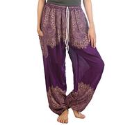 Lofbaz Donna Pavone Coulisse Harem Boho Pantaloni Viola S