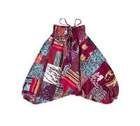 Lofbaz Pantaloni Harem Patch per Bambini - Borgogna - 8-9Y