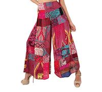 Lofbaz Patchwork da Donna Pantaloni Palazzo Gamba Larga Yoga Lounge Hippie Harem Pantaloni fluidi Juniors Ladies Travel Cover Up Beachwear Patchwork Borgogna S