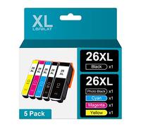 LOFBLAT 26XL Multipack 5 colori Cartucce Compatibili per Epson 26 26XL per Expression XP-600 XP-620 XP-510 XP-520 XP-820 XP-810 XP-800 XP-605 XP-615 XP-700 XP-720 (Nero Ciano Magenta Giallo)