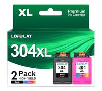 LOFBLAT 304XL Cartucce per HP 304 XL Nero e Colore per Envy 5030 5010 5020 5032 per Deskjet 3760 3762 3750 3700 3733 3730 3720 2630 2620 2622 2632 2633 (Nero Tri-Colore, 2-Pack)