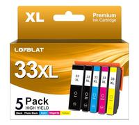 LOFBLAT 33XL Cartuccia d'inchiostro Multipack per Epson 33 33XL per Expression Premium XP-540 XP-530 XP-830 XP-7100 XP-900 XP-640 XP-630 XP-635 XP-645 (Nero Ciano Magenta Giallo Foto Nero, 5-Pack)