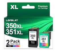 LOFBLAT 350XL 351XL Alta Cartucce Sostituzione per HP 350 351 XL per Deskjet D4260 D4360 Officejet J5780 J6410 Photosmart C4280 C4340 C4380 C4580 C5180 C5280 (Nero Tri-Colore, 2-Pack)
