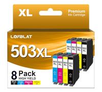 LOFBLAT 503XL XP 5200 Cartucce d'inchiostro compatibili per Epson 503 XL cartucce per Epson Workforce WF-2960DWF XP-5200 WF-2960DWF WF-2965DWF (confezione da 8, 2 nero 2 ciano 2 magenta 2 giallo)