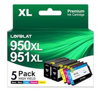 LOFBLAT 950XL 951XL Cartucce Compatibili Alta Capacità per HP 950 951 XL Multipack per HP Officejet Pro 8600 8610 251dw 276dw 8100 8615 8620 8640 (Nero Ciano Giallo Magenta, 5-Pack)