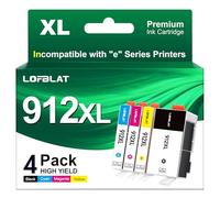 LOFBLAT Cartucce 912 912XL Compatibili per HP 912 XL Multipack Cartucce per HP OfficeJet 8010 8012 8015 8014 8017 per HP OfficeJet Pro 8022 8020 8025 8023 8024 8030 (Nero Ciano Giallo Magenta, 4-Pack)