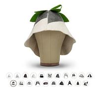 LoFelt® cappello da sauna - in feltro per lui e per lei inclusa guida - ideale per una straordinaria esperienza di wellness - motivo Campanella (verde) - berretto da sauna cappuccio da sauna