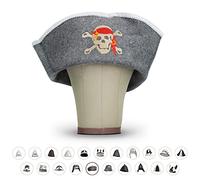 LoFelt® cappello da sauna - in feltro per lui e per lei inclusa guida - ideale per una straordinaria esperienza di wellness - motivo Pirata - berretto da sauna cappuccio da sauna