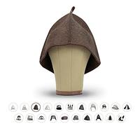 LoFelt® cappello da sauna - in feltro per lui e per lei inclusa guida - ideale per una straordinaria esperienza wellness - marrone - mis. piccola - berretto da sauna cappuccio da sauna
