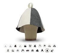 LoFelt® cappello da sauna - in feltro per lui e per lei inclusa guida - per una straordinaria esperienza wellness - bianco/grigio - mis. grande - berretto da sauna cappuccio da sauna