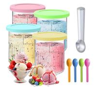 Lofez Tazza di ricambio per contenitore Ninja Creami Deluxe - 4 contenitori da 680 ml con coperchio, compatibile con serie NC501 NC500, senza BPA, lavabile in lavastoviglie, a prova di perdite
