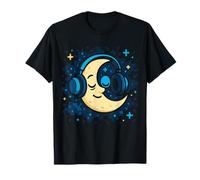 Lofi Lullabies And Focus Beats Moon - Cuffie Pixel Sky Zen Maglietta