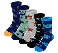 LOFIR Bambino Calzini di Cotone Divertenti: Calze Ragazzo senza Cuciture Fantasia Animale per Bimbo per Idée Regalo 2-12 Anni Colore mischato Taglie 35-38 5 Paia