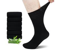 LOFIR Calzini Diabetici Uomo e Donna: Calze Sanitarie in Bambù Senza Cuciture Non Elastici Morbido per Piedi Gonfi Anziani e Donne in Gravidanza 6 Paia Taglia 39-42 Nero