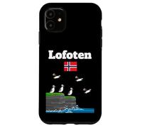 Lofoten Puffin Colony Sea Cliffs Norvegia bandiera viaggio Souvenir Custodia per iPhone 11