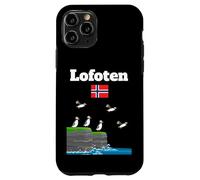 Lofoten Puffin Colony Sea Cliffs Norvegia bandiera viaggio Souvenir Custodia per iPhone 11 Pro