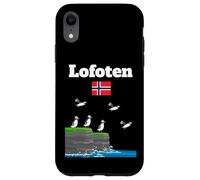 Lofoten Puffin Colony Sea Cliffs Norvegia bandiera viaggio Souvenir Custodia per iPhone XR