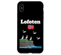 Lofoten Puffin Colony Sea Cliffs Norvegia bandiera viaggio Souvenir Custodia per iPhone XS Max