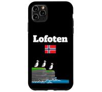 Lofoten souvenir Puffin Colony Sea Cliffs bandiera Norvegia Custodia per iPhone 11 Pro Max