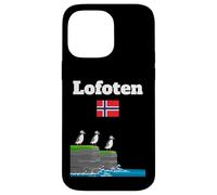 Lofoten souvenir Puffin Colony Sea Cliffs bandiera Norvegia Custodia per iPhone 14 Pro Max