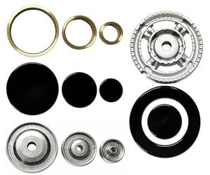 Lofra - Kit 4 bruciatori completi di anelli e piattelli spartifiamma 3 fuochi + tripla corona per cucina piano cottura 4 fuochi - Made in Italy - LO08