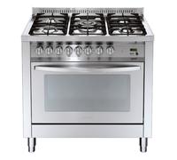 Cucina Gas Lofra PG96GV/CI 5 Fornelli con Forno Elettrico/Gas da 90 cm Acciaio inossidabile