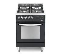 Lofra PNM66GVT/C Nero Matt - Cucina con piano a gas e forno a gas ventilato 60x60, Verniciatura Nero Matt, Classe A, cod. 41020097