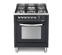 Lofra PNM76GVT/C Cucina Gas 5 Fornelli con Forno Electrico, Natural gas da 70 cm Nero