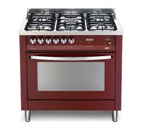 Lofra PRG 96GVT/C 41060097 Cucina da accosto cm. 90 x 60 - rosso burgundy 5 fuochi + 1 forno a gas - Classe energetica: A