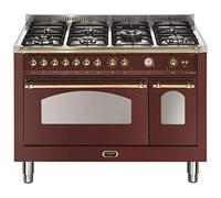Lofra RRD126MFT+E/2AEO 62010014 Cucina da accosto cm. 120 x 60 - rosso burgundy 7 fuochi + 2 forni elettrici - Classe energetica: A