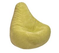 Loft 25 Poltrona a sacco per adulti, con schienale alto, in tessuto di velluto a coste, per interni, soggiorno, gioco, fodera interna, design ergonomico per il supporto del corpo (pouf, lime)