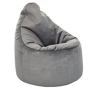 Loft 25 Sedia a Sacco in Velluto Capriccio | Poltrona Imbottita da Interno di Qualità Premium per Casa e Soggiorno | Design Ergonomico per Sostenere il Corpo | Resistente e Confortevole (Slate, Pouf)