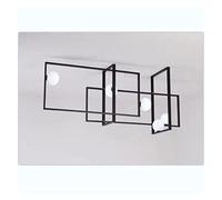 Loft Industrial Glass Ball Chandelier Square Iron Art Geometric Chandelier Lighting Lustre Bar Retro Modern LED Chandelier (Color : Gold1200x350x500mm) (Black1200x350x500mm)