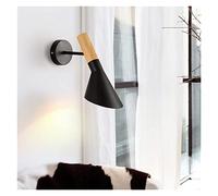 Loft Industrial Style Creative Bedroom Bedside Living Room Wall Lamp Nordic Modern Simple Aisle Wall Lamp (Color : Black Size : Warm White LED) (White Without bulb)